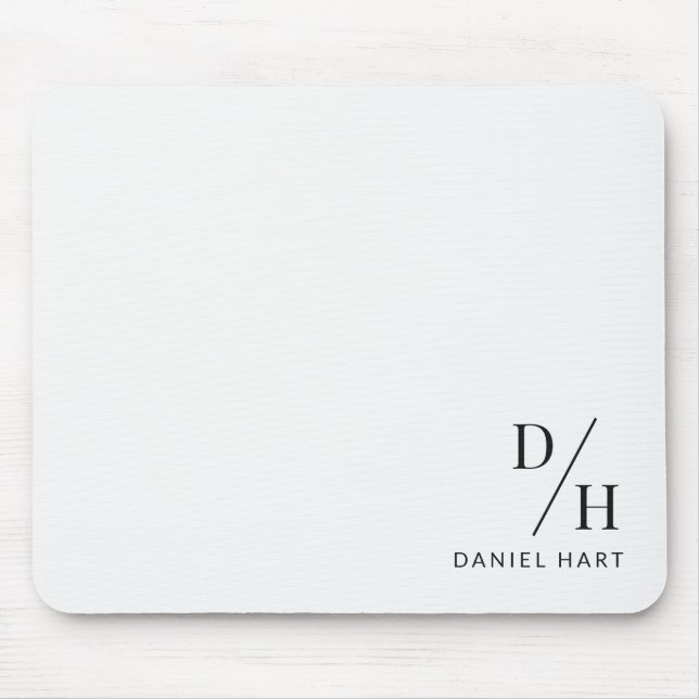 Personalized Modern Minimalist Initial Name Mousepad (Vorne)