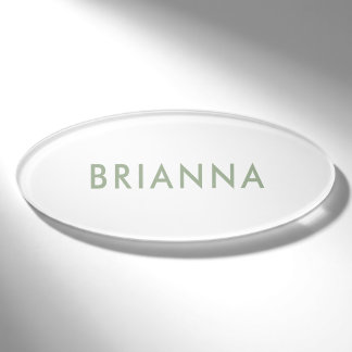 Personalized modern minimalist sage green employee namenschild