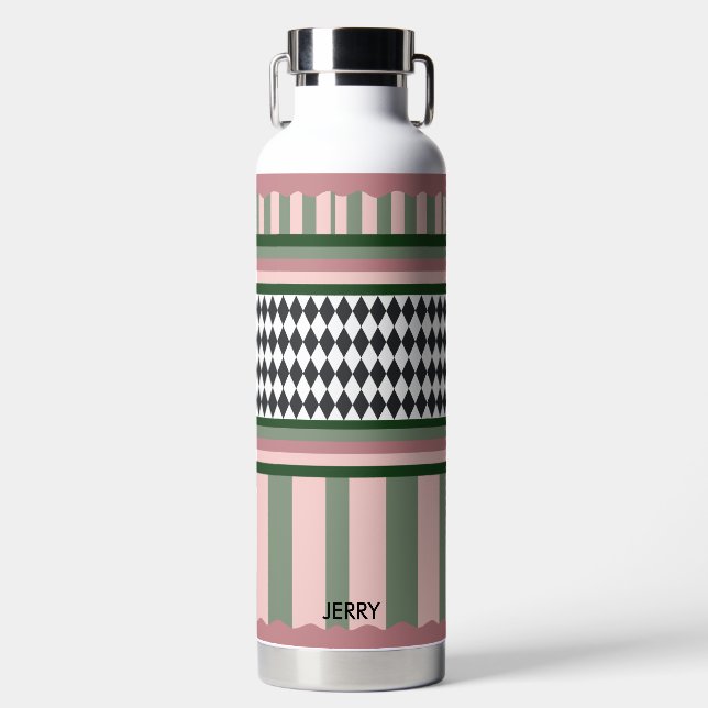 Personalized Modern Pattern Trinkflasche (Vorderseite)