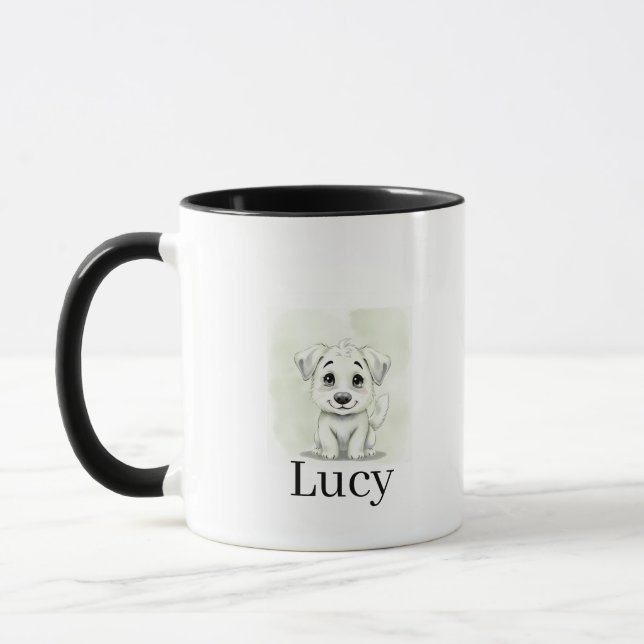 Personalized Modern Pet Mug With Minimal Typograph Tasse (Links)