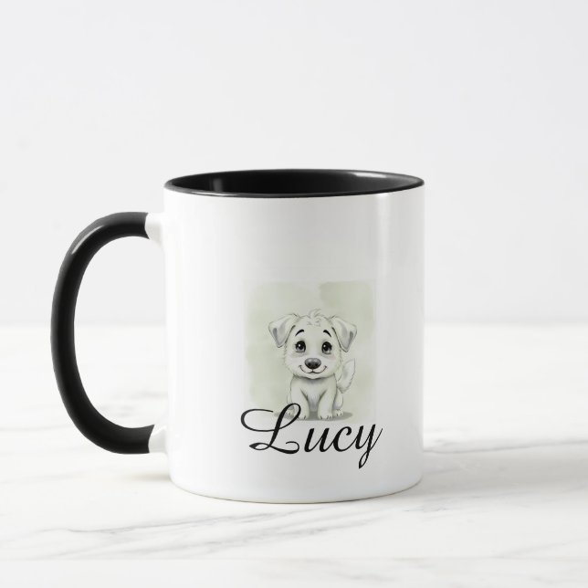 Personalized Modern Pet Mug With Minimal Typograph Tasse (Links)