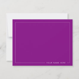 Personalized Modern Purple Flat Note Card Mitteilungskarte
