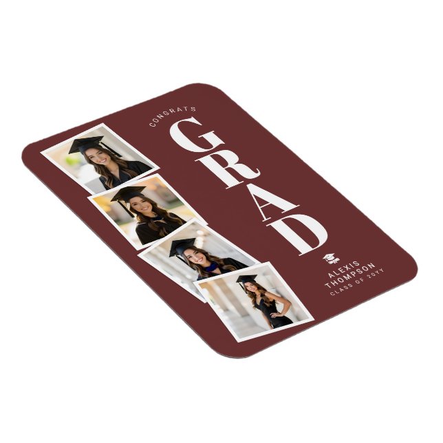 Personalized Modern School College Graduation  Magnet (Rechte Seite)