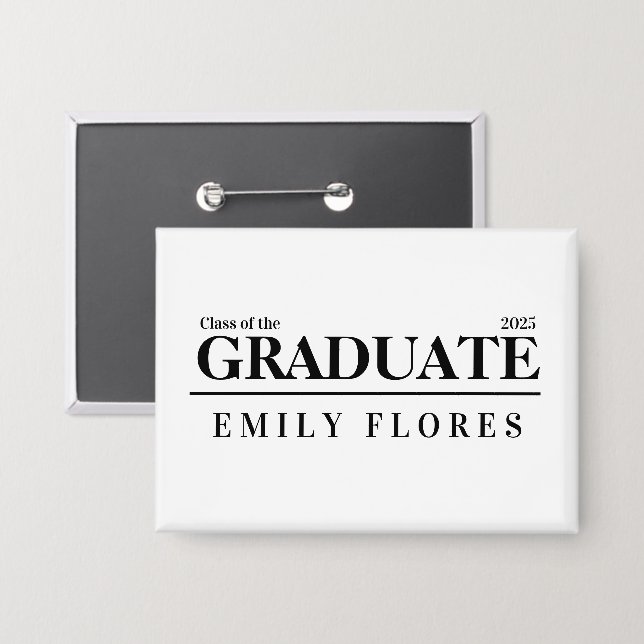 Personalized Modern trendy graduate class of 2025 Button (Vorderseite/Rückseite)