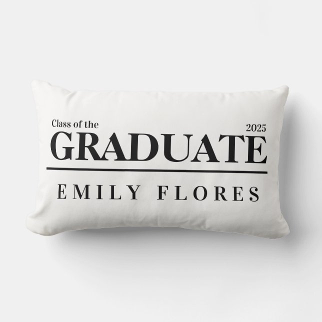 Personalized Modern trendy graduate class of 2025 Lendenkissen (Vorderseite)