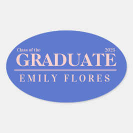 Personalized Modern trendy graduate class of 2025 Ovaler Aufkleber