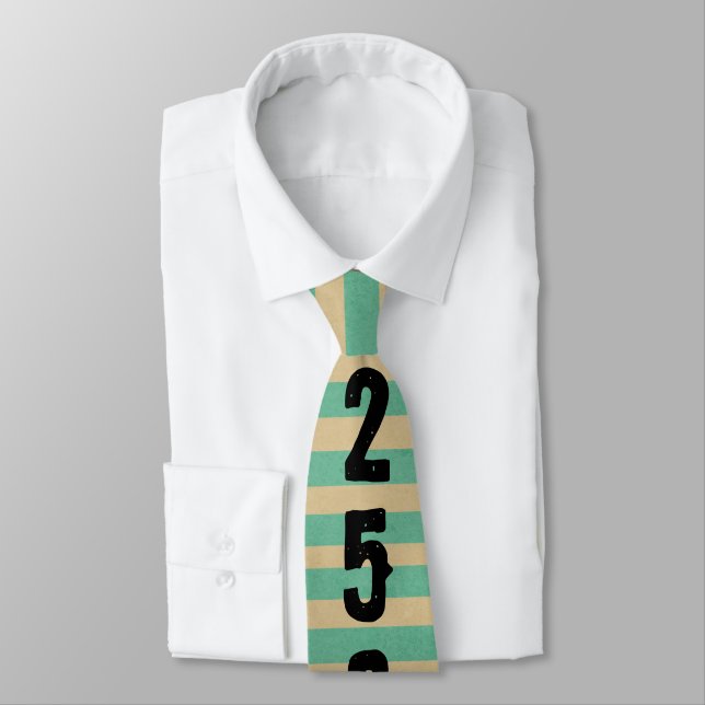 Personalized modern vintage black letters Stripes  Krawatte (Gebunden)
