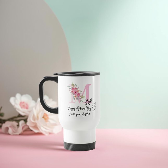 Personalized Mom Initial Travel Mug Reisebecher (Von Creator hochgeladen)