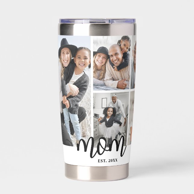 Personalized Mom Photo Collage Mother Thermobecher (Vorderseite)