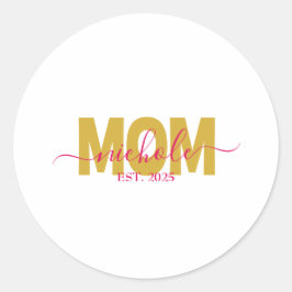 PERSONALIZED MOM TO BE RUNDER AUFKLEBER