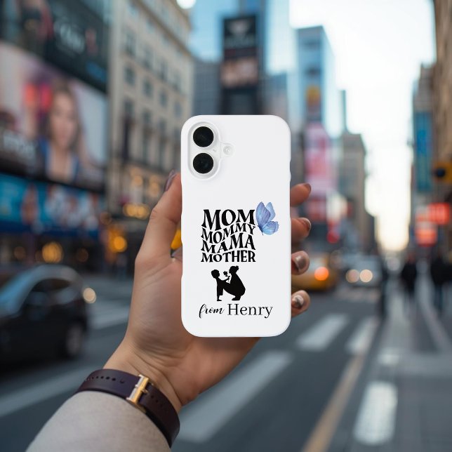 Personalized Mom Typography iPhone 16 Case Hülle (Von Creator hochgeladen)