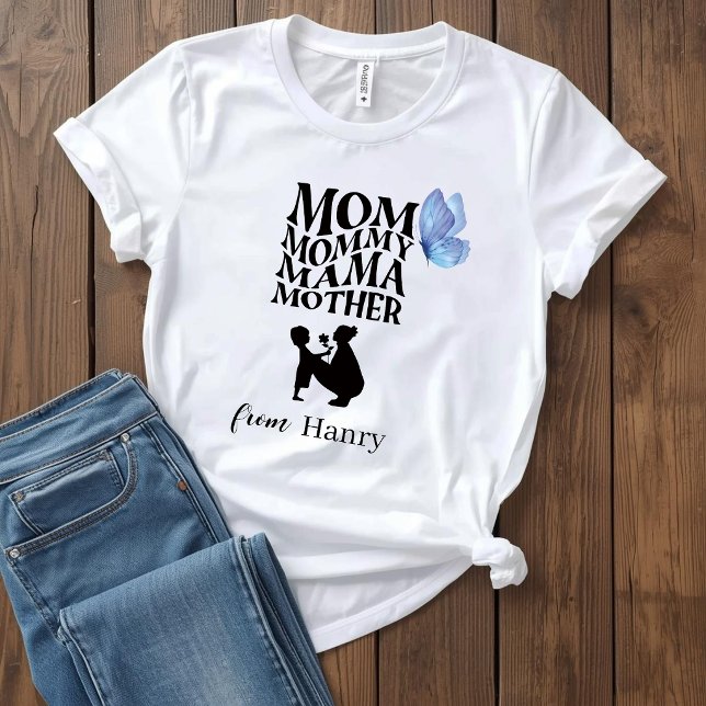 Personalized Mom Typography T-Shirt (Von Creator hochgeladen)