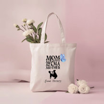Personalized Mom Typography Tote Bag
