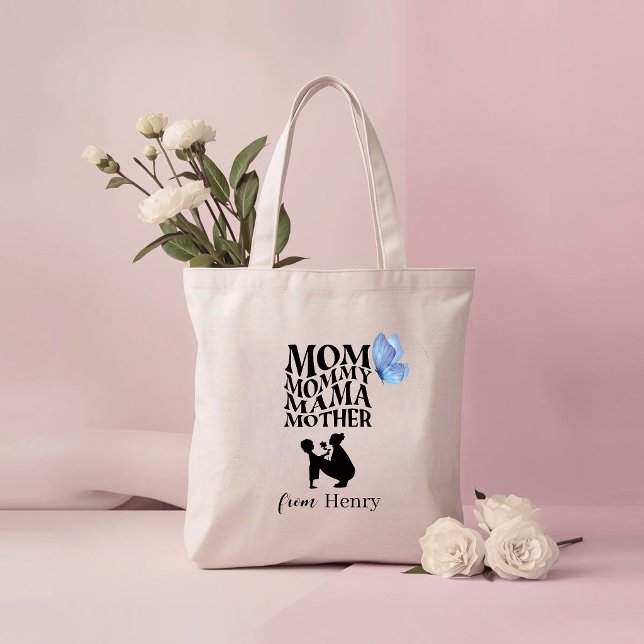 Personalized Mom Typography Tote Bag Tragetasche (Von Creator hochgeladen)