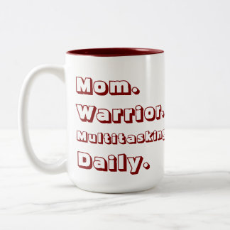 Personalized Mom Warrior MultitaskingDaily Maroon Zweifarbige Tasse