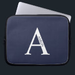 Personalized Monogram and Name Laptop Sleeve<br><div class="desc">Personalized Monogram and Name Gifts
featuring personalized monogram and name in classic serif font style.</div>