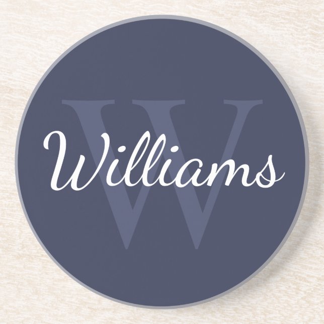 Personalized Monogram and Name Navy Blue Getränkeuntersetzer (Vorne)