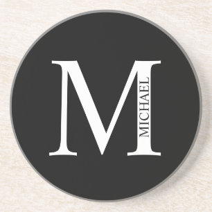 Personalized Monogram and Name Sandstone Coaster Getränkeuntersetzer