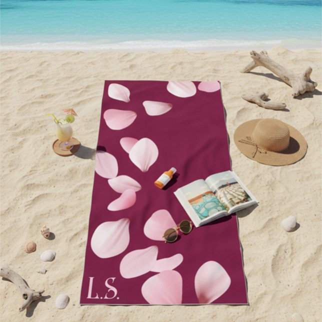 Personalized Monogram Beach Towel with Sakura  Strandtuch (Von Creator hochgeladen)