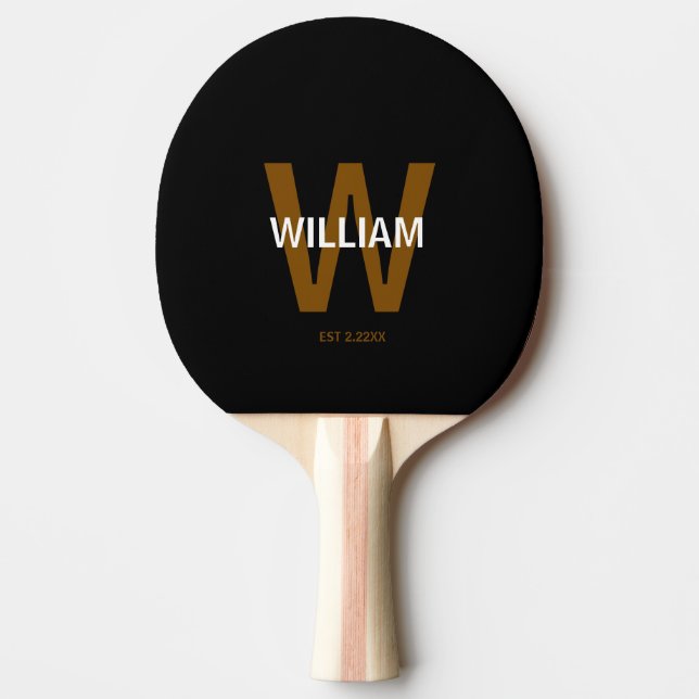 Personalized Monogram black &white Tischtennis Schläger (Vorderseite)