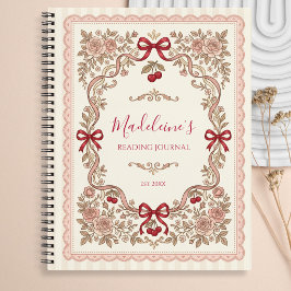 Personalized Monogram Bookworm Reading Journal Notizbuch