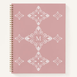 Personalized Monogram Dusty Rose Vector Pattern Notizbuch