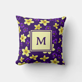 Personalized Monogram – Elegant Modern Floral  Kissen
