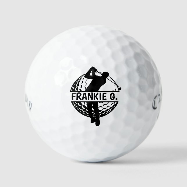 Personalized Monogram Golf Balls - Custom Gift Set Golfball (Vorderseite)
