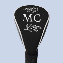 Personalized Monogram Initials Botanical Leaf Golf Headcover