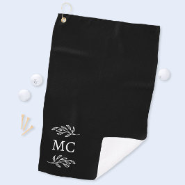 Personalized Monogram Initials Botanical Leaf Golfhandtuch