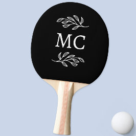 Personalized Monogram Initials Botanical Leaf Tischtennis Schläger
