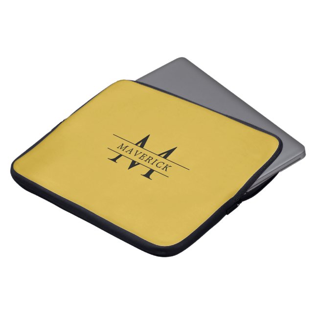 Personalized Monogram Metallic Gold Laptop Sleeve (Vorne Oben)