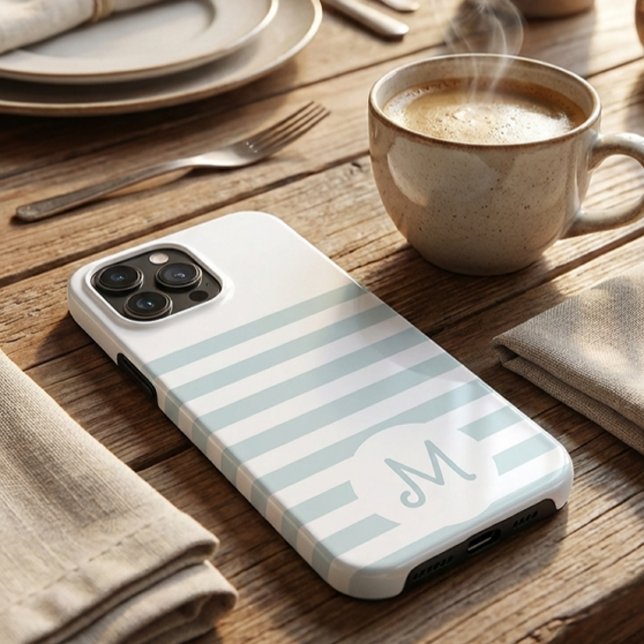 Personalized Monogram Minimal Striped Modern Desig Case-Mate iPhone Hülle (Von Creator hochgeladen)
