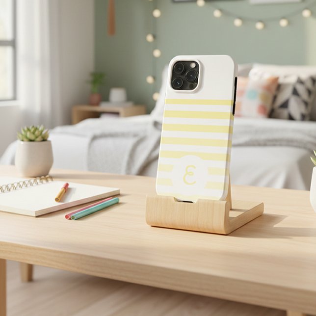 Personalized Monogram Minimal Striped Modern Desig Case-Mate iPhone Hülle (Von Creator hochgeladen)