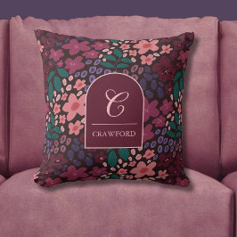 Personalized Monogram Moody Floral Kissen