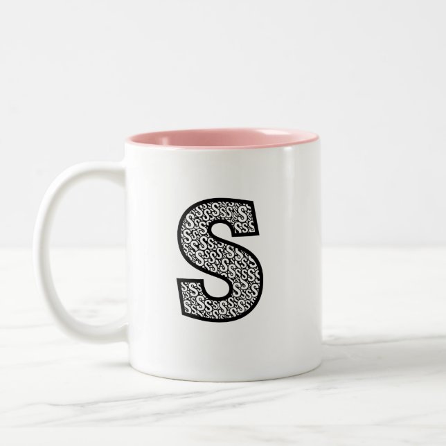 Personalized Monogram Mug  Minimalist Letter O Pat (Gauche)