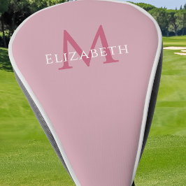 Personalized Monogram Name Initial Pink Golf Headcover