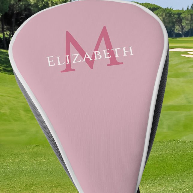 Personalized Monogram Name Initial Pink Golf Headcover (Personalized Monogram Name Initial Pink Golf Head Cover)