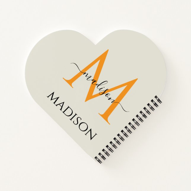 Personalized Monogram & Name  Notizbuch (Rückseite)