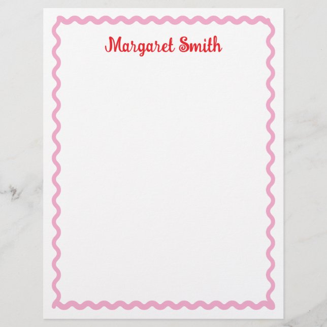Personalized Monogram Notepads with Scallop Border Briefbogen (Vorderseite)