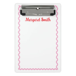 Personalized Monogram Notepads with Scallop Border Mini Klemmbrett