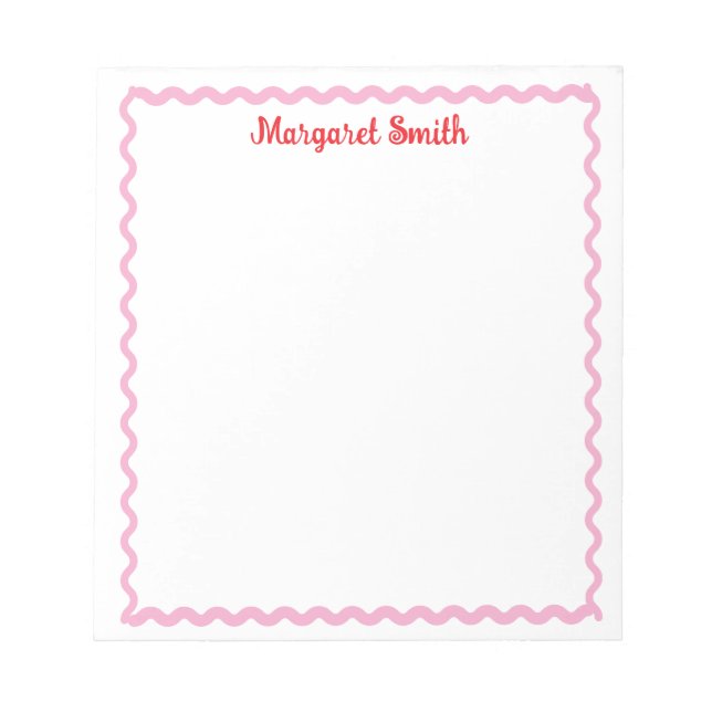 Personalized Monogram Notepads with Scallop Border Notizblock (Vorderseite)
