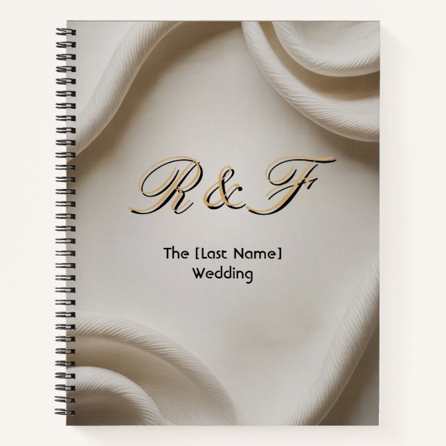 Personalized Monogram Suite | Luxe Linen Wedding Notizbuch (Vorderseite)