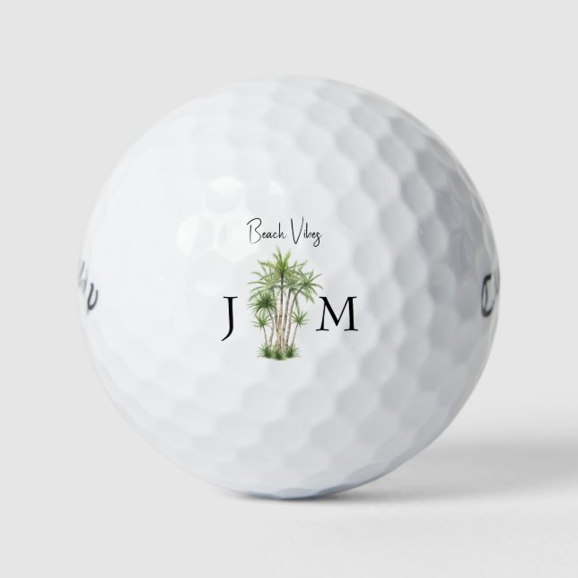 Personalized Monogram Tropical Titleist Pro V1 Golfball (Vorderseite)