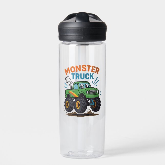  Personalized Monster Truck Kids Water Bottle Trinkflasche (Vorderseite)