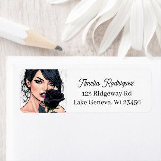 Personalized Moody Gothic Woman with Rose  