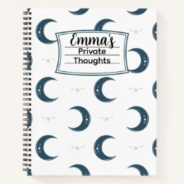 Personalized Moon Pattern Spiral Notebook 8.5x11 Notizbuch