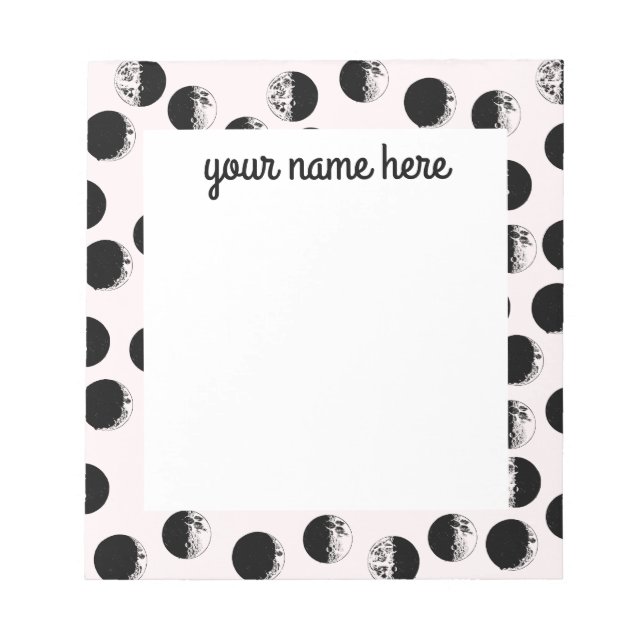 Personalized Moon phase notepad Notizblock (Vorderseite)
