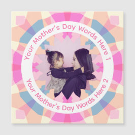 Personalized Mother’s Day Pink Star Mom Photo Card Magnetkarte