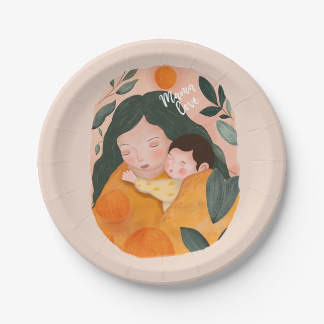 Personalized Motherhood Celebration Pappteller (Vorderseite)